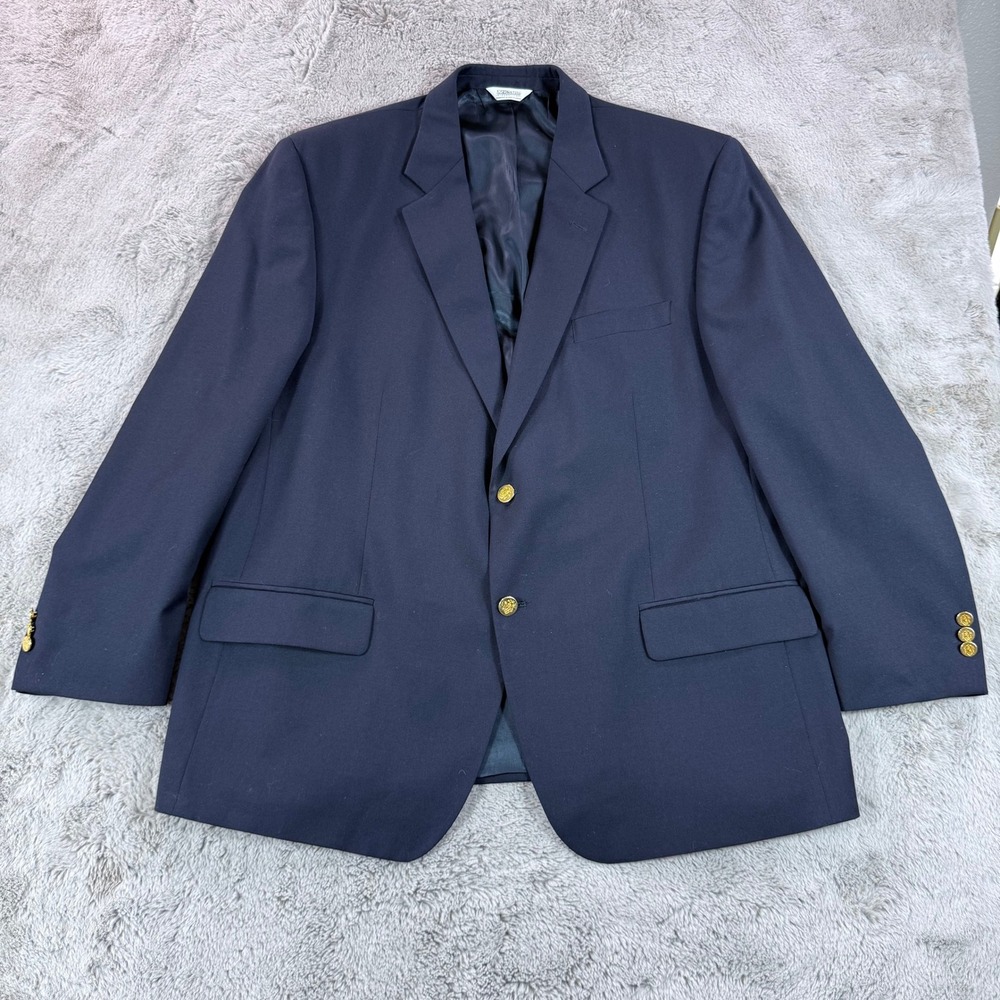 Joseph & Feiss 46R Navy Blue Worsted Wool Blazer‎ Sport Coat Gold Buttons Canada